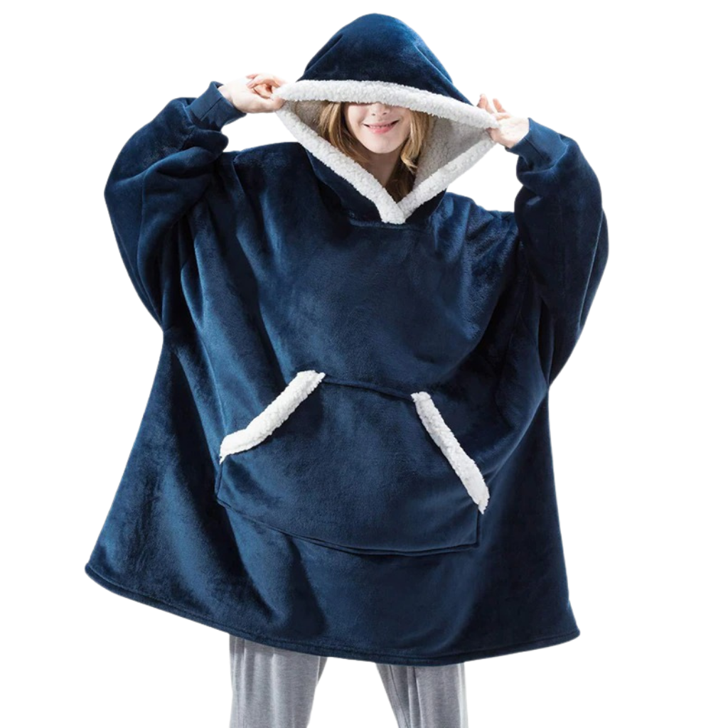 7508404961341, Giant Blanket Hoodie, , FASHION, Blanket Hoodie Soft and Fluffy Handy Pocket One Size Fit Everyone Stays Warm Snuggle up warm and cozy with The Giant Plaid Hoodie 2 in 1 Blanket Hoodie 2 in 1 Blanket Hoodie is a great cover and blanket to snuggle up on the couch with, while watching movies on Netflix, working from home or for when you just have a day in. The Blanket Hoodie is a blanket and keeps you warm all the way around your body and at the same time it has sleeves and a hoodie to make it 