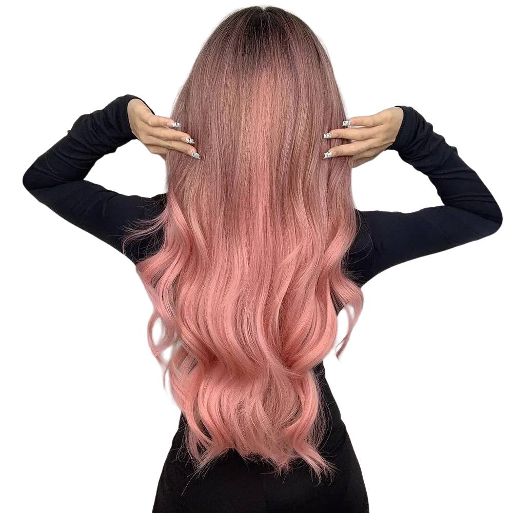 long-wavy-wig-ombre-pink