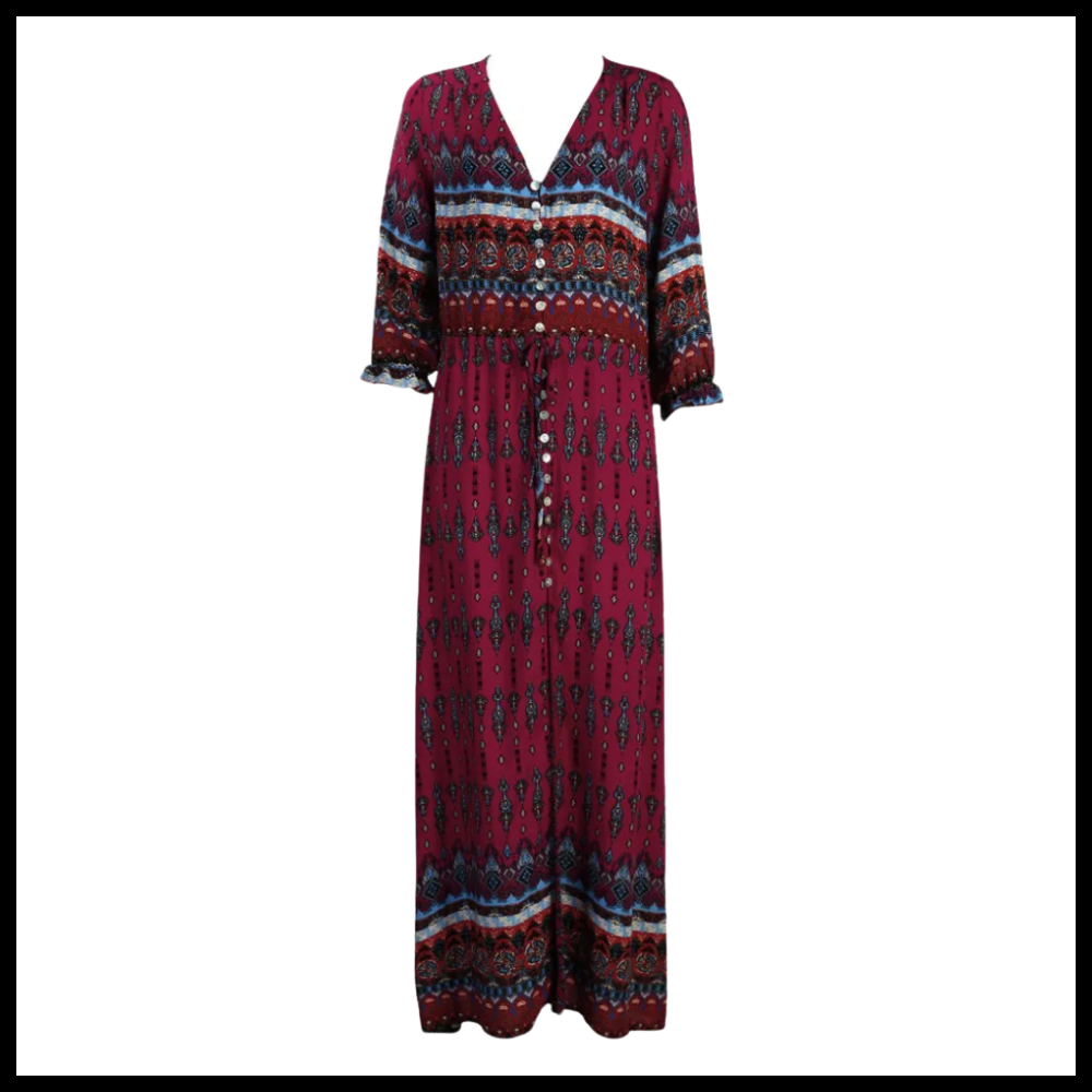 sarvilo - Bohemian V-Neck Maxi Dress