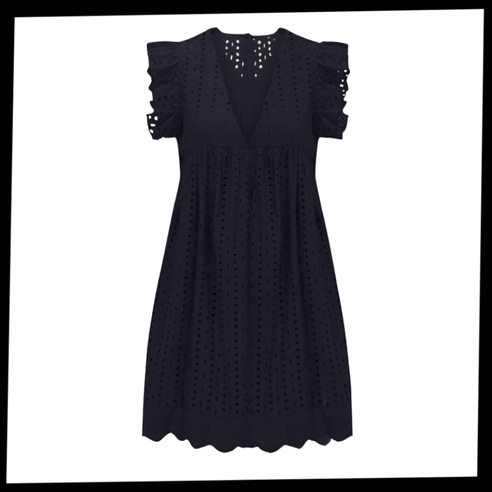 sarvilo - Elegant Broderie Anglaise Dress